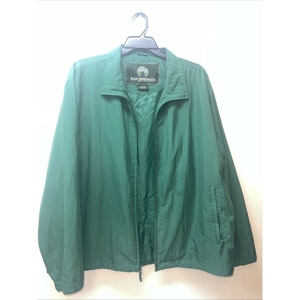 Vintage Weatherproof Garment Company Windbreaker Jacket‎ Green Outdoor Mens XL